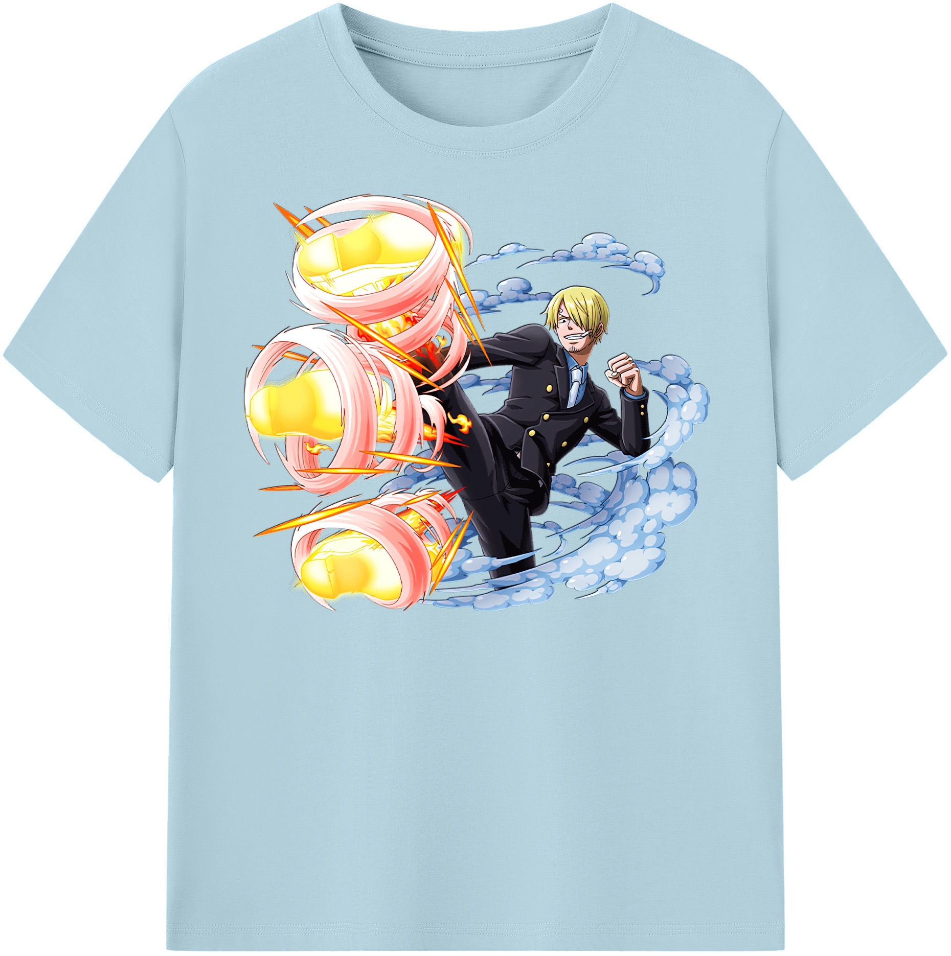 ワンピース サンジ ONE PIECE Sanji 綿100％半袖Tシャツ（フロントプリント）